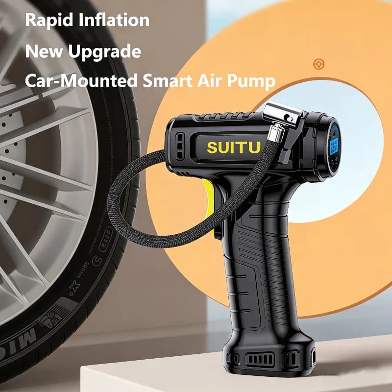 Nuovo Compressore d'Aria Portatile 150PSI, Pompa Gonfiabile Wireless/Cablata, Gonfiatore Digitale per Auto, Biciclette e Palloni