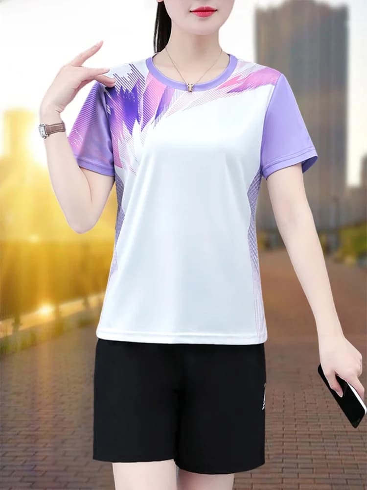 TUCANO Ladies Summer New Badminton Sportswear Qui Dry Ice Silk Or Sve Set da due pezzi assorbente del sudore traspirante
