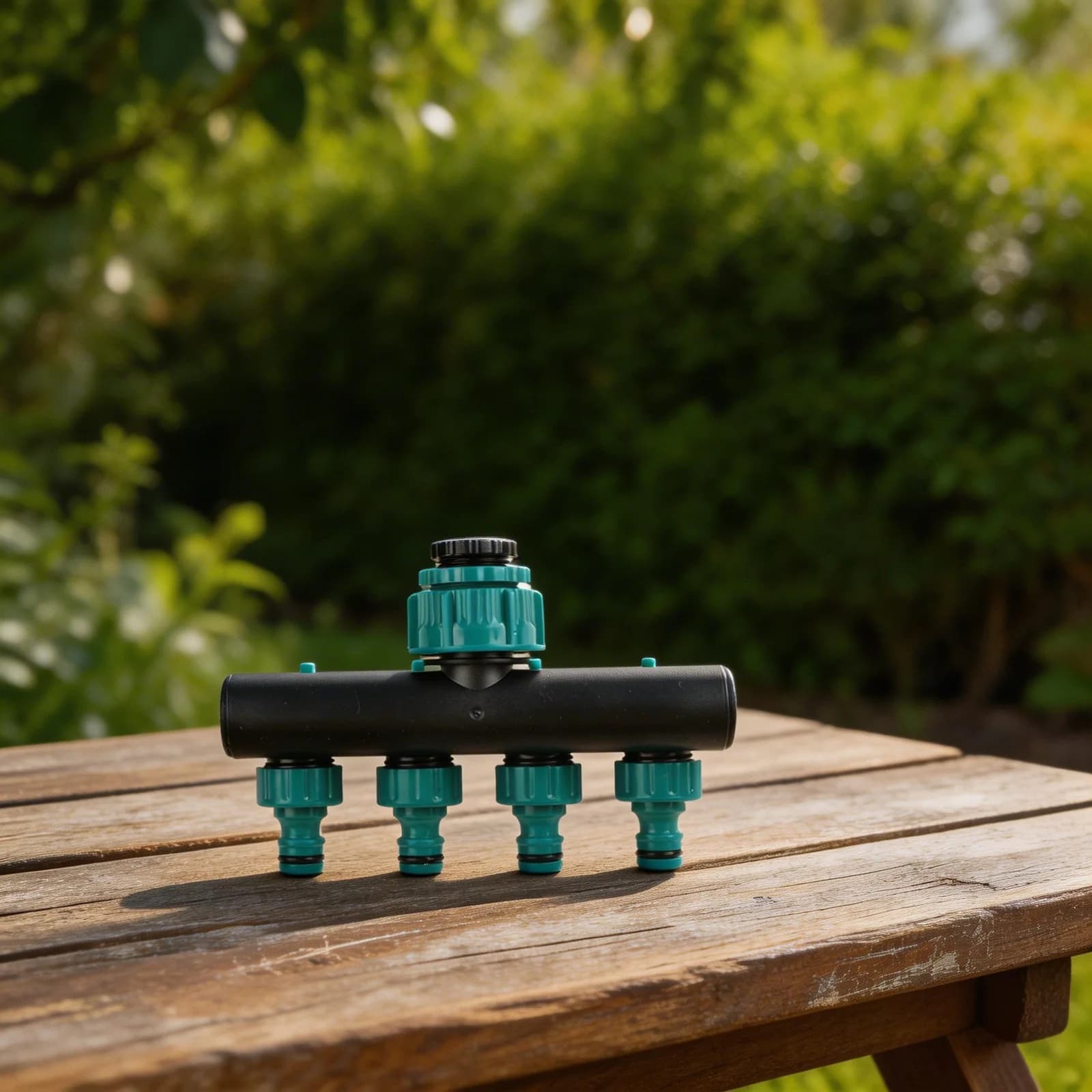 Faucet Connector Green Garden Hose Splitter Plastic Construction Individual Outlet Switches Integrated Ball Valves