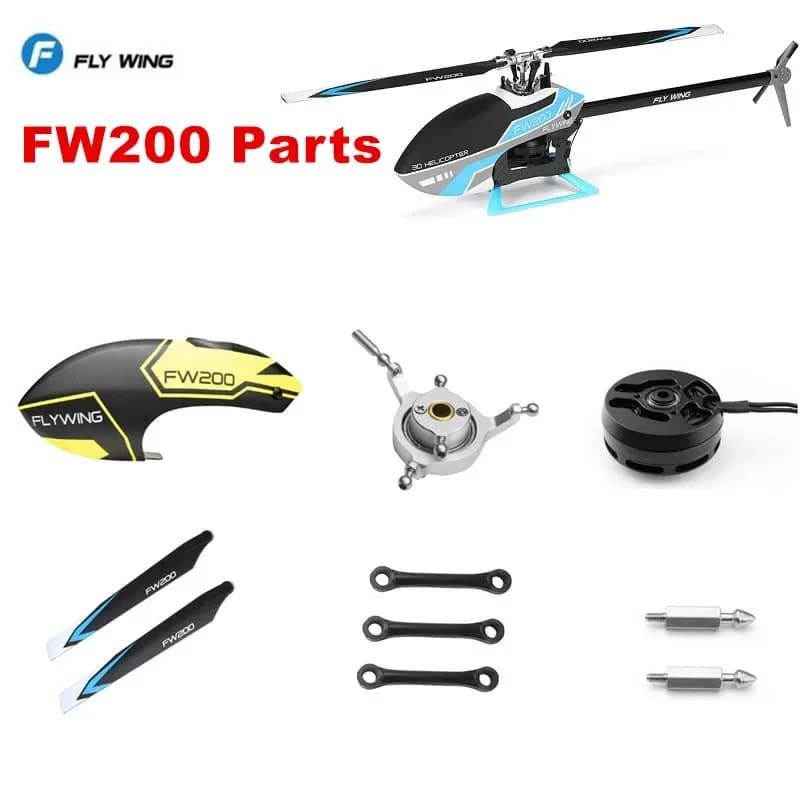 FLY WING FW200 RC Elicottero Pezzi di ricambio Accessori Lama Rotore Clip Piatto oscillante Servo Braccio Treppiede Dado Baldacchino Albero motore ecc.
