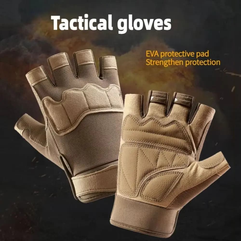 Retro Wear-Resistant Motorcycle Gloves Vintage Goatskin Leather Racing Gloves Fingerless Anti-Slip Half Finger Gloves Women Men