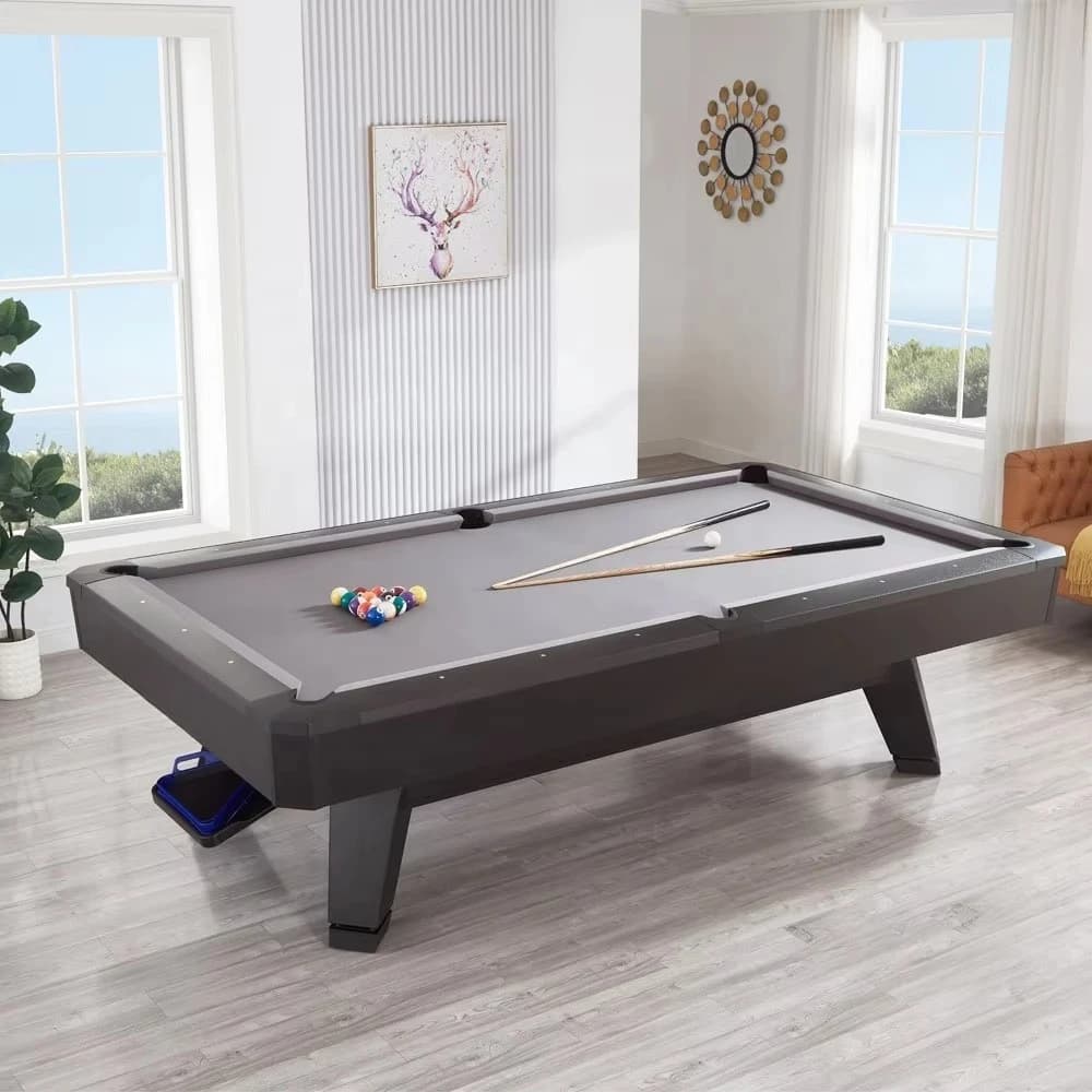 Solid Wood Modern Indoor Snooker & Billiard Table Green Cloth Custom Size Multi-Material Pockets-Cue Pool Game Use Wool Cushion