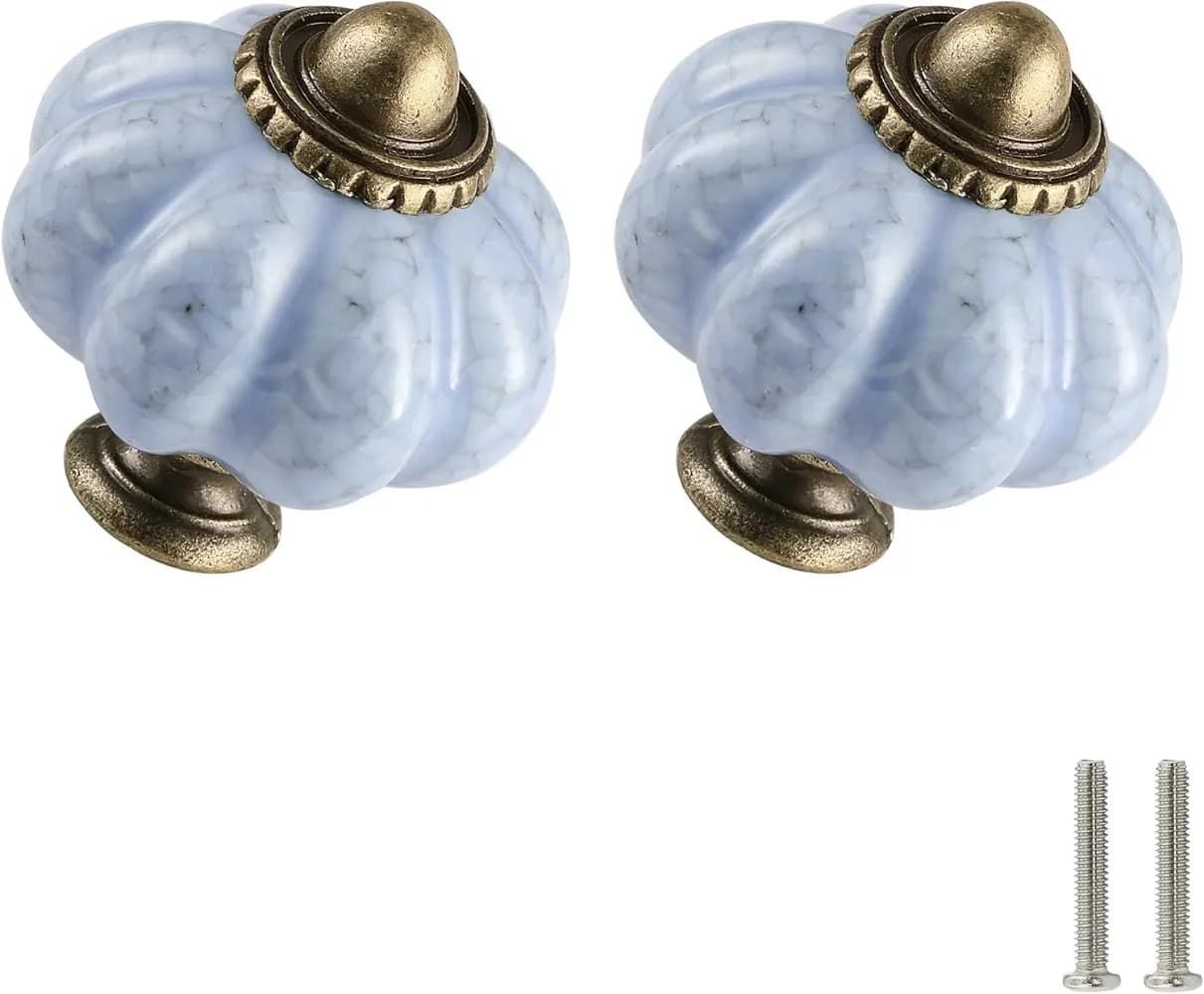 Maniglia in ceramica di zucca americana dipinta a mano con foro singolo da 40 mm per mobili da giardino con cassetti e ante dell'armadio