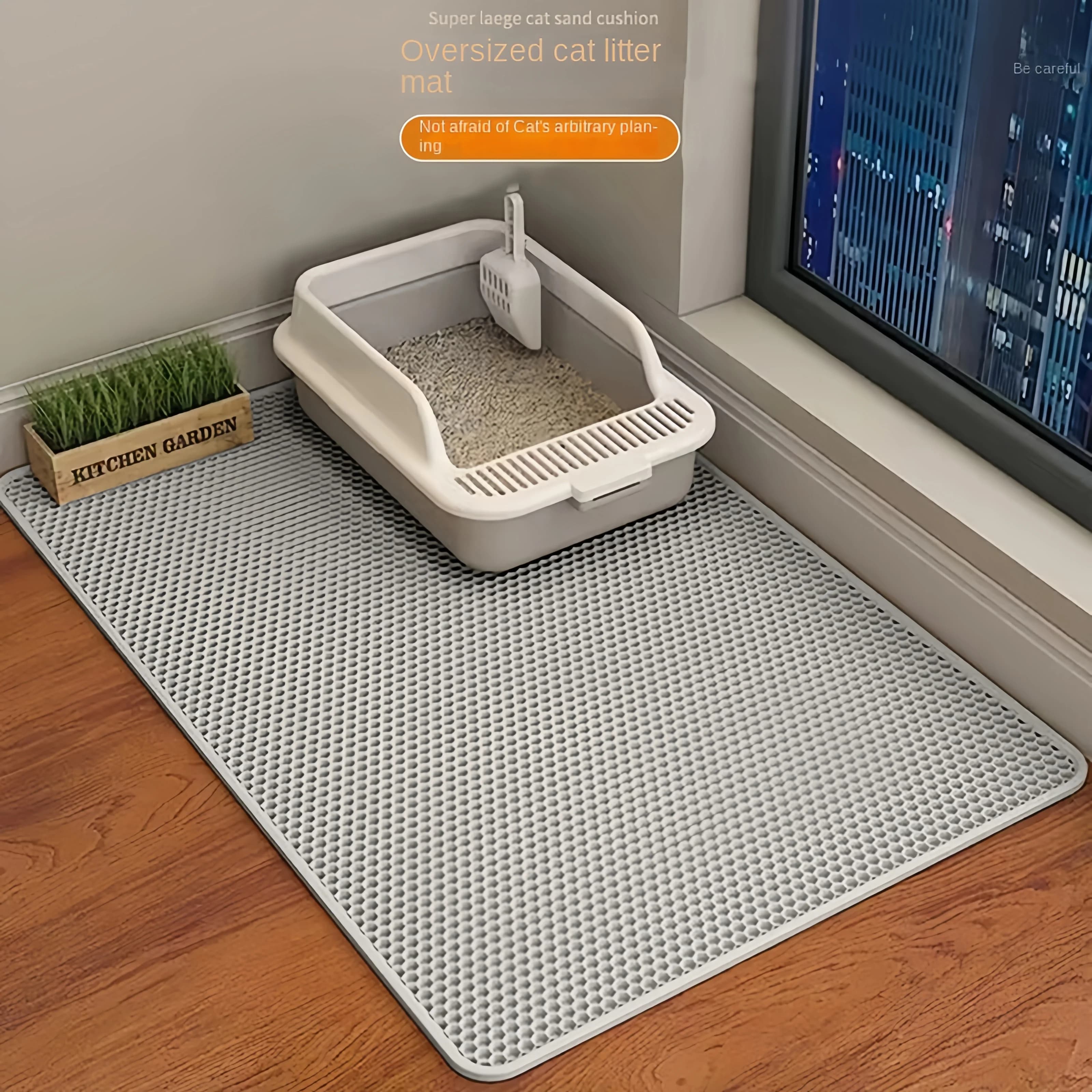 Lettiera per gatti Tappetino PetBox impermeabile a doppio strato Tappetino per WC Tappetino per gatti antiscivolo Lavabile in sabbia Forniture Mlean