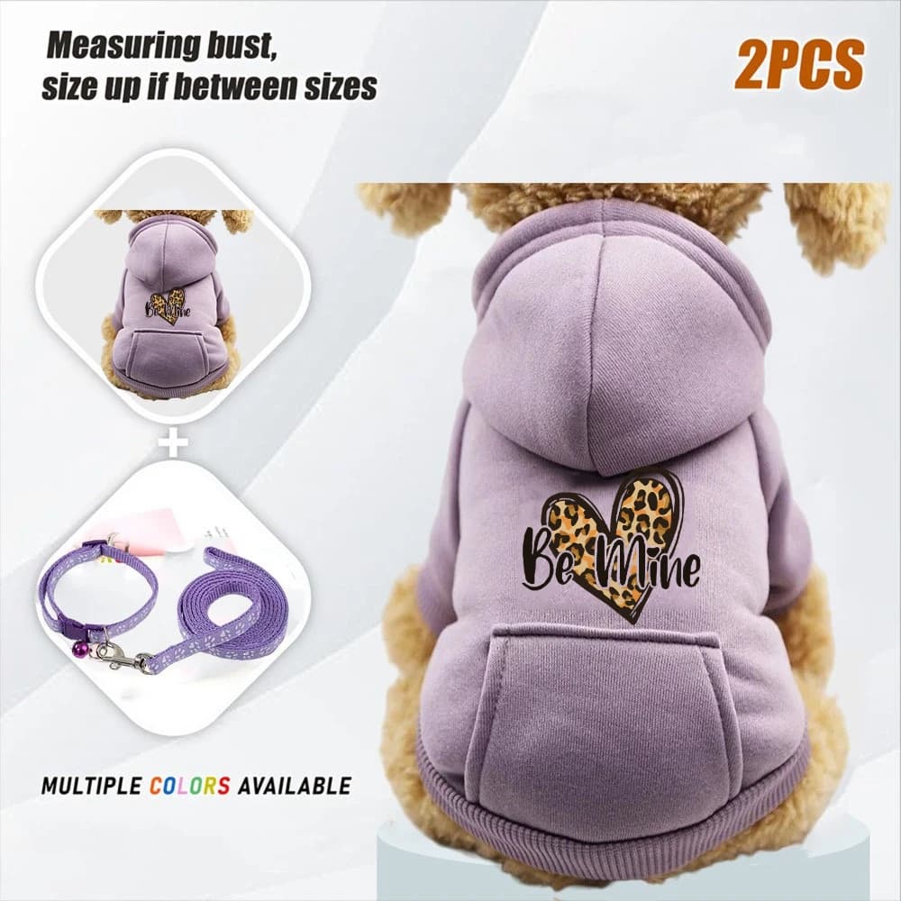 2 Pezzi Felpe con Cappuccio Invernali per Cani, Giacca Calda alla Moda, Cappotto per Animali Domestici, Costume per Chihuahua e Bulldog, Abbigliamento Autunnale per Cuccioli