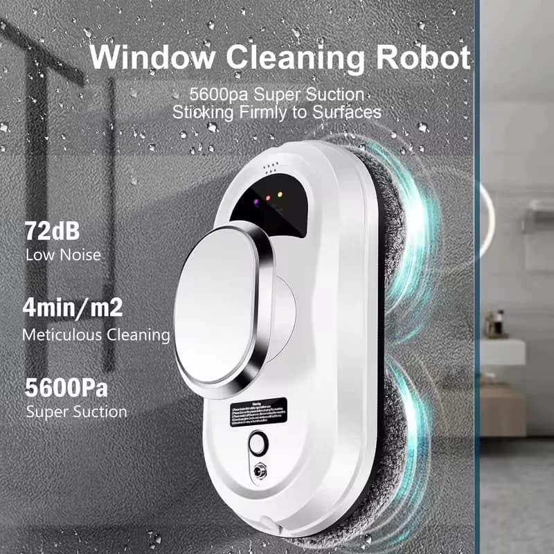Robot Intelligente per la Pulizia dei Vetri, Aspirapolvere Elettrico per Finestre con Telecomando per Casa