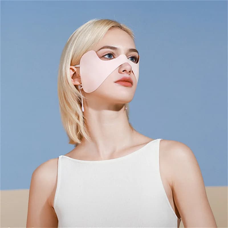 Ice Silk Mask Summer Sunscreen Face Scarf Solid Color Sunscreen Eye Patches UV Protection Sunscreen Veil Face Cover Riding