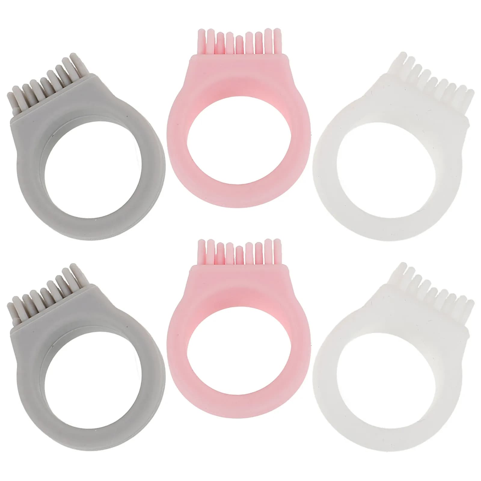 Set di 6 Spazzolini da Dito Portatili in Silicone, Mini Spazzolini Compatti da Viaggio per Escursionisti