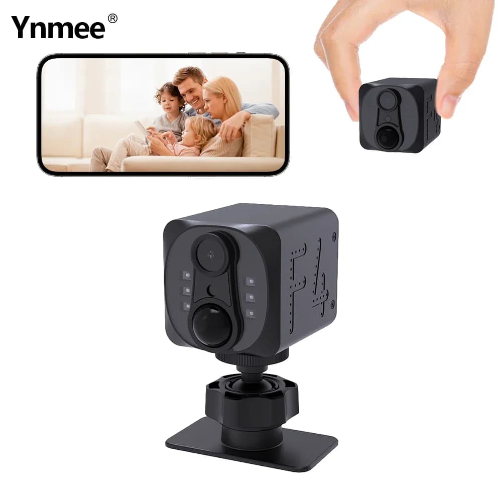 Ynmee WD22 4MP Telecamera di sicurezza wireless Allarme PIR Audio bidirezionale Visione notturna Mini telecamere WiFi Telecamera di sorveglianza domestica 90D Standby