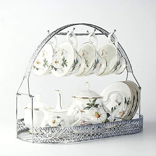 Creative Mug Rack Coffee Cup Holder Tea Set Stand Dishes Organizer Wrought Iron Mug Drainer Storage Drying Rack for Space Saving