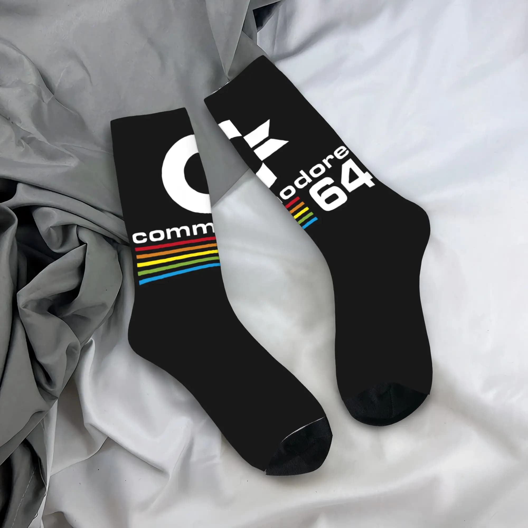 Calzini personalizzati Kawaii da uomo Commodore 64, comodi e caldi, con stampa 3D C64 Amiga Computer Crew, unisex