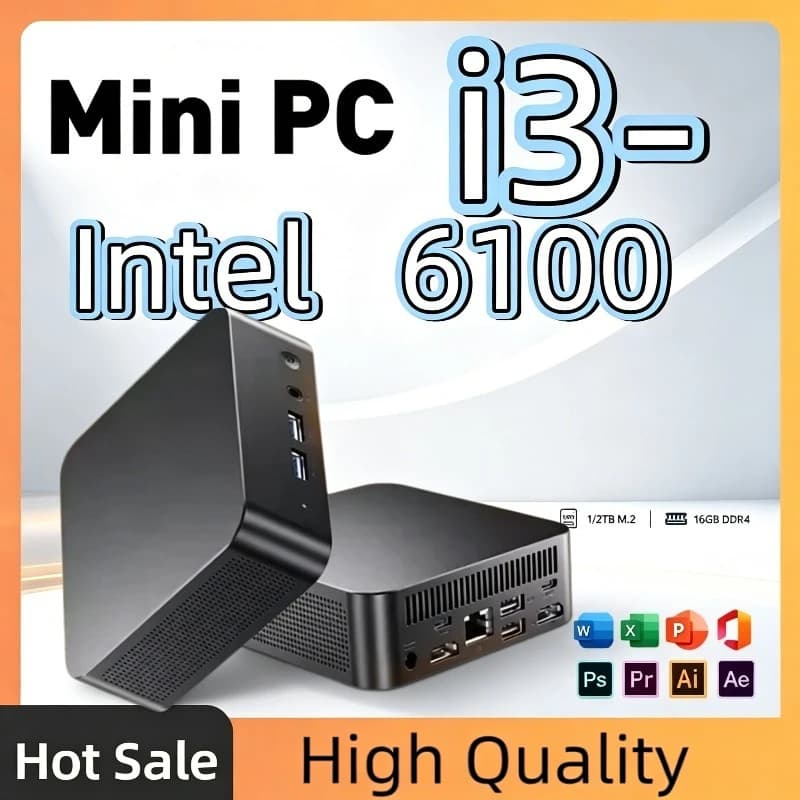 New Intel Core i3 6100 MINI PC 16GB RAM 1TB 2TB SSD WIFI 6 BT5.2 4K HD Mini Gaming Office Study Pc