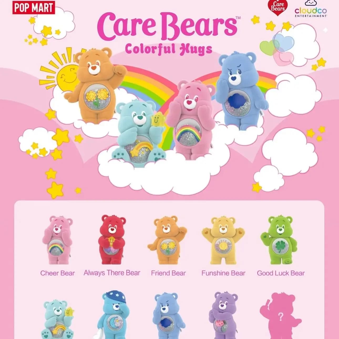 POP MART Care Bears Colorful Hugs Series Blind Box Giocattoli Ornamentali Kawaii Anime Action Figure Bambola Scatola a Sorpresa Mystery Box
