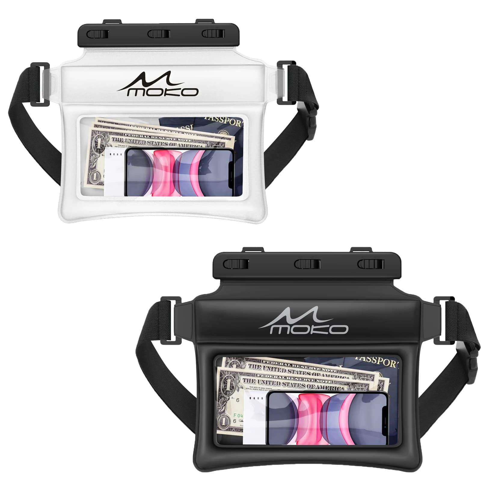 MoKo Waterproof Phone Case Floating Waist Bag Kayak Snorkeling Swimming Dry Bag Compatible with iPhone 14 13 12 Pro Max