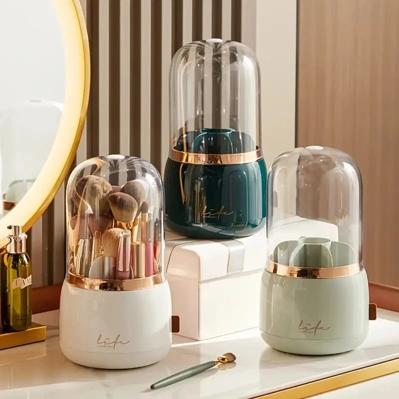1 pc Cosmetic Socket Anti-dust rotary compartment Brush Tube Lipstick Umbrella Makeup Brush Buckle Table Scaffale