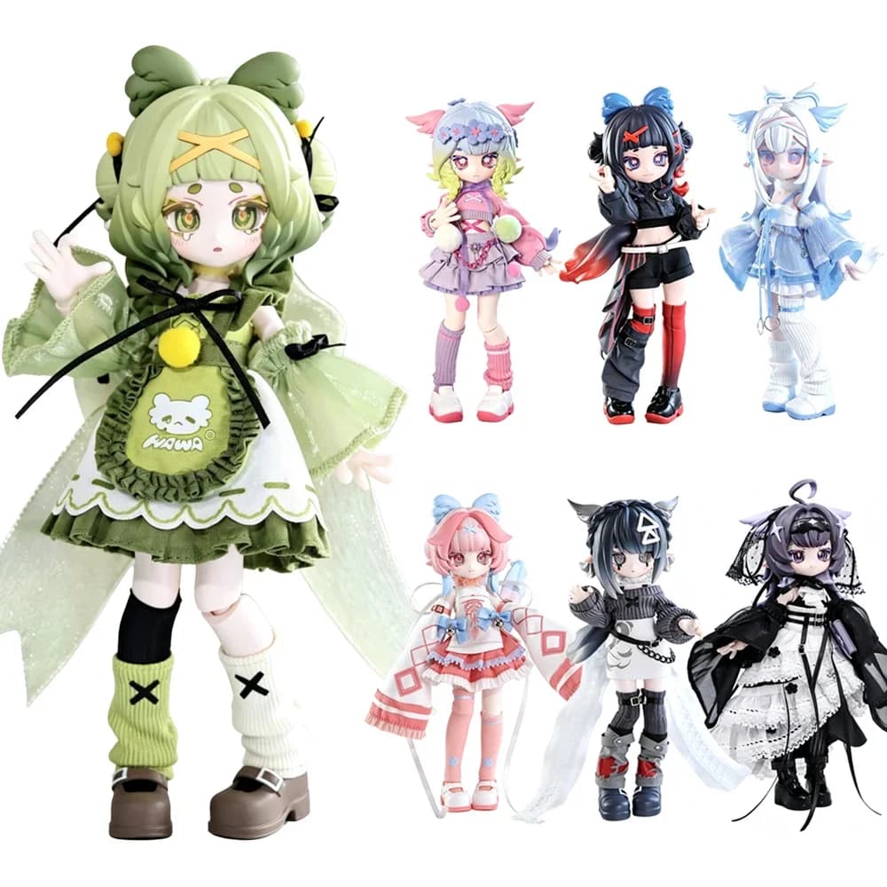 In Stock HEX BOX Hexagonal Box 1/12 BJD Blind Box Movable Joints Doll Cute Model Action Dolls Anime Figures Trendy Toy Gifts
