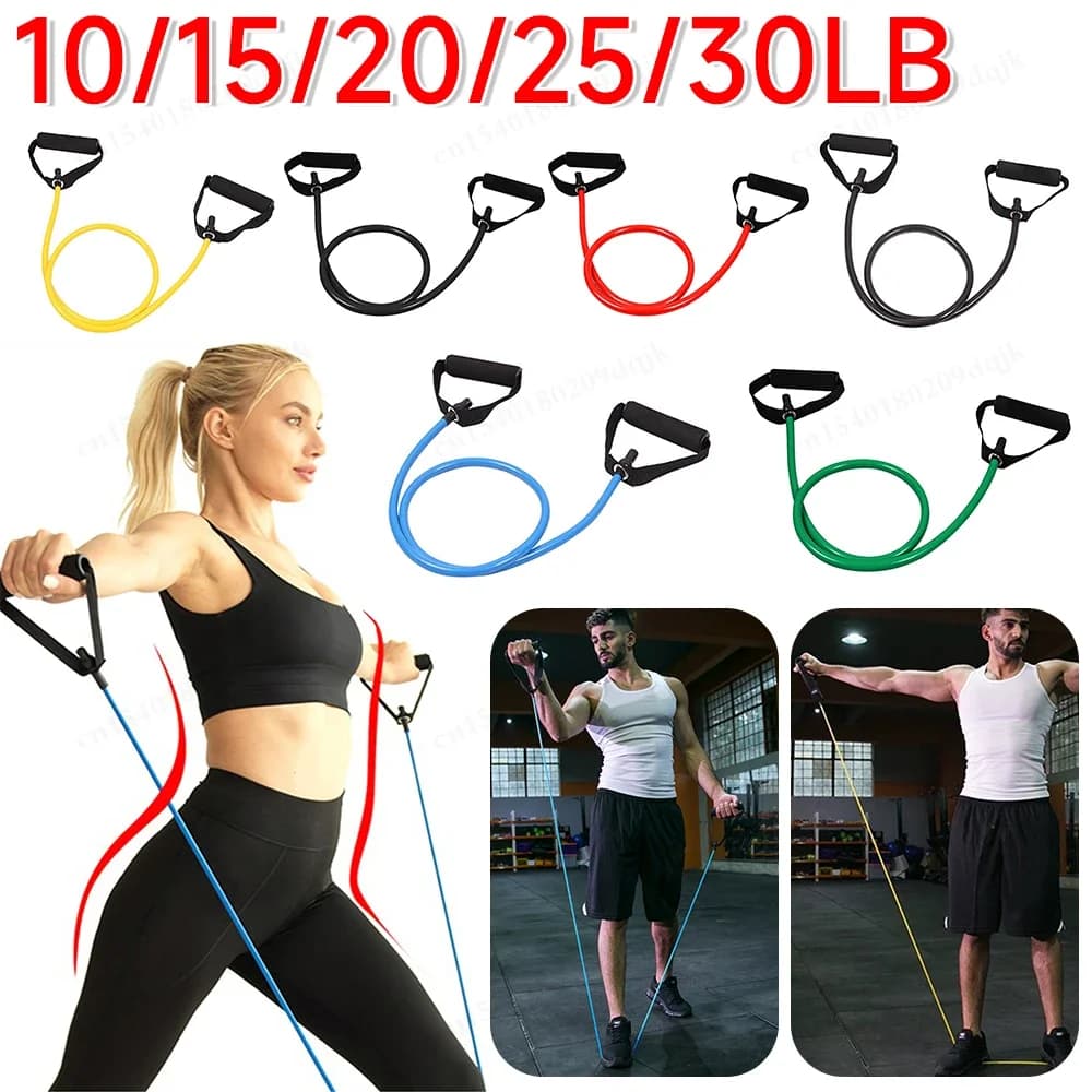 Resistance Faxes with Handles Exercise Faxes Training Faxes with Handles Strength Training Equipment at home 10/15/20/25/30LB