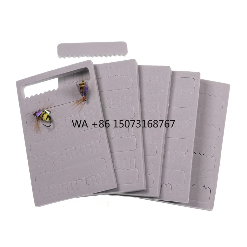 Foam for holding fishing flies with adhesive support for bag for equipment, bait box, DIY flies case