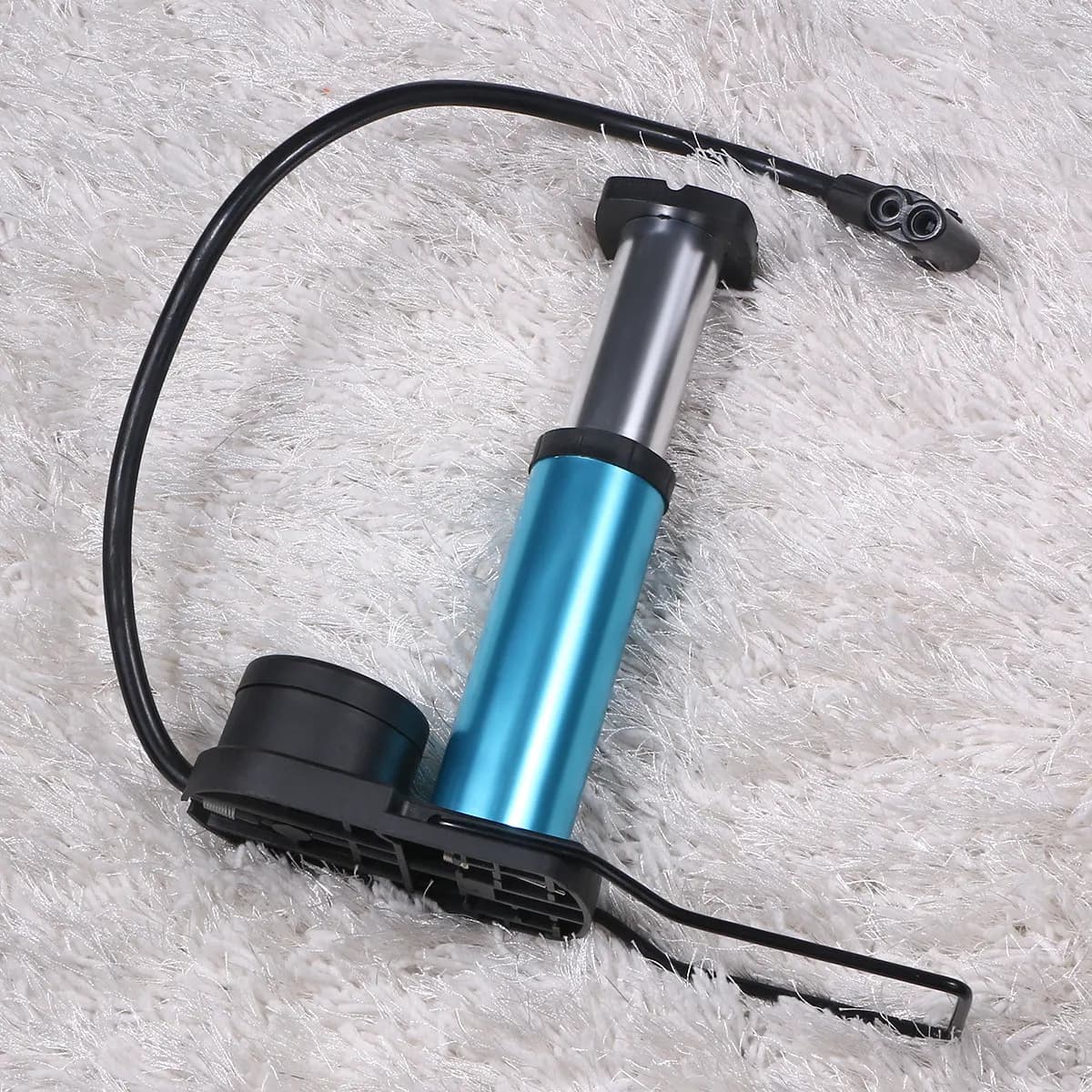 Mini Pompa da Pavimento Portatile in Lega di Alluminio ad Alta Pressione per Gonfiaggio Pneumatici Bici e Moto con Doppia Valvola