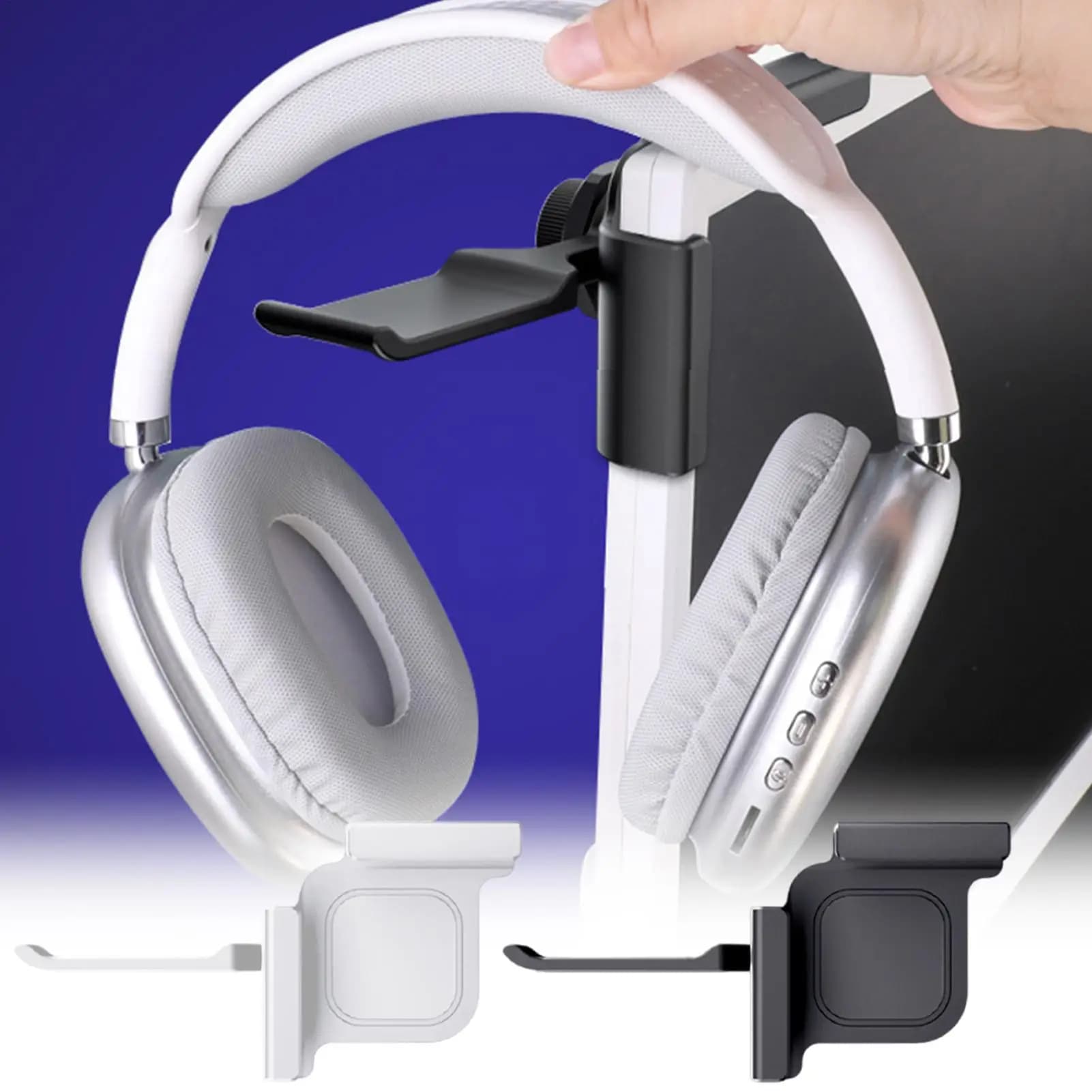 Supporto per Cuffie e Auricolari da Monitor, Supporto a Morsetto per Display, Supporto per Cuffie da Monitor per Casa e Ufficio, Risparmia Spazio