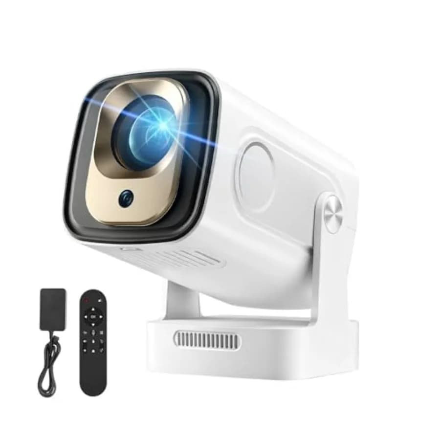 Mini Proiettore 4K con Autofocus, WiFi 6 e Bluetooth 5.4, Proiettore Portatile Smart 1080P per Esterni con Funzioni Integrate