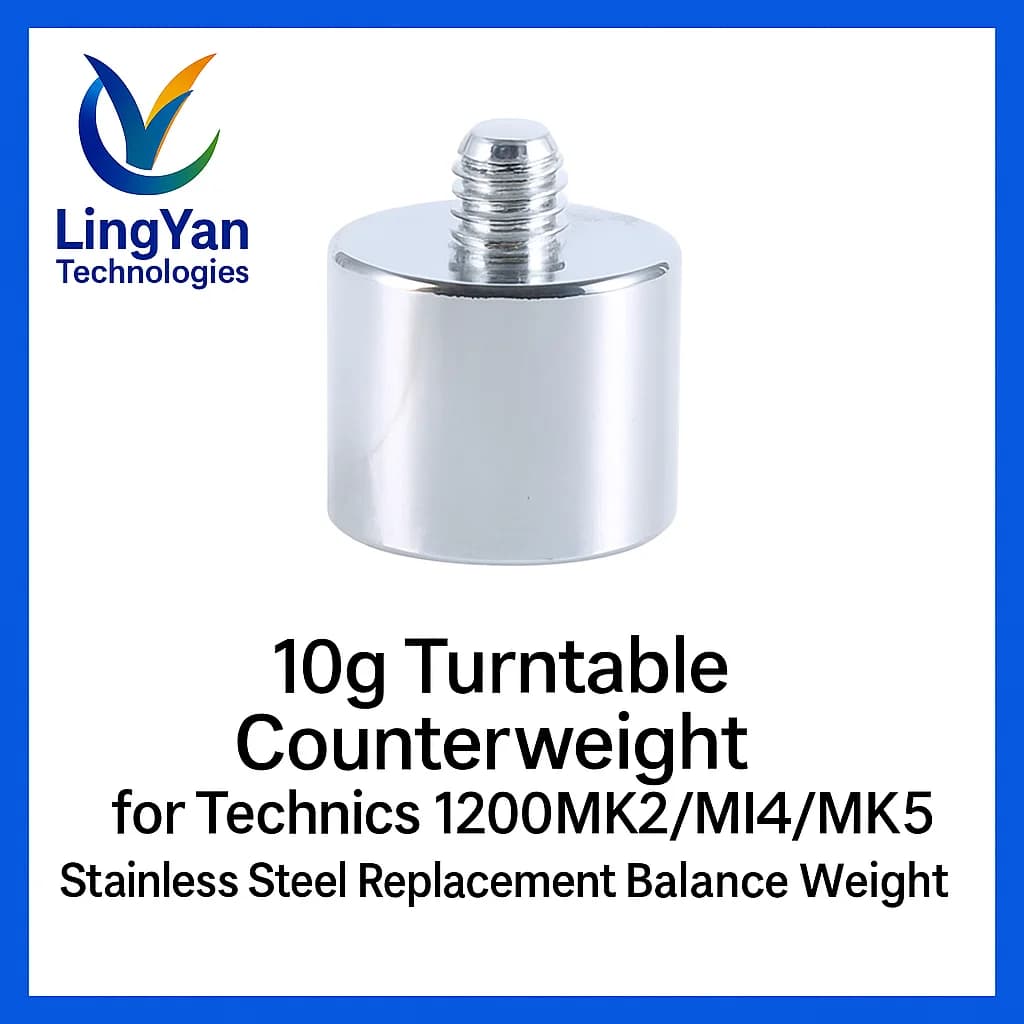 10 g turntable counterweight for Technics 1200MK2/MK4/MK5 | Stainless steel replacement balance weight