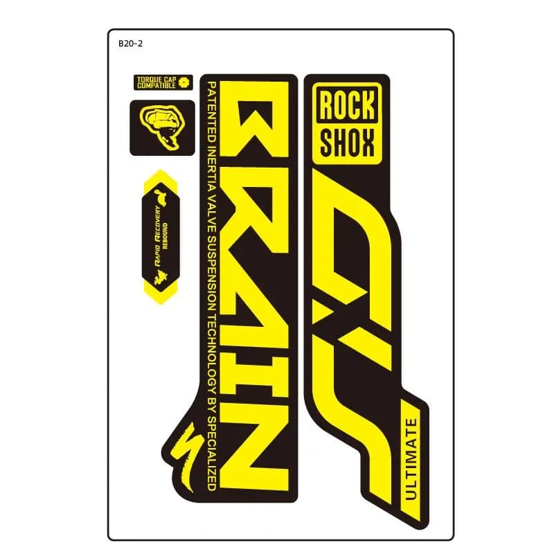 1Pc 2020 RockShox SID Brain Fork Vinyl Sticker, adesivo impermeabile per MTB per decorazione del casco da bici Specialized Epic