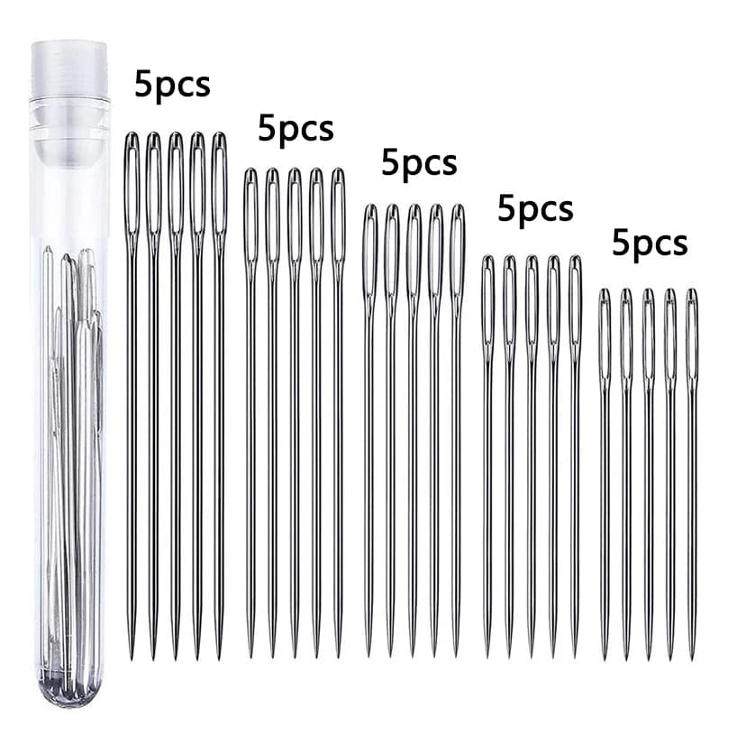 25Pcs Big Eye Sewing Needle Universal Regular Useful Sewing Needles for Sewing Crochet Knitting Embroidery Sewing Tools