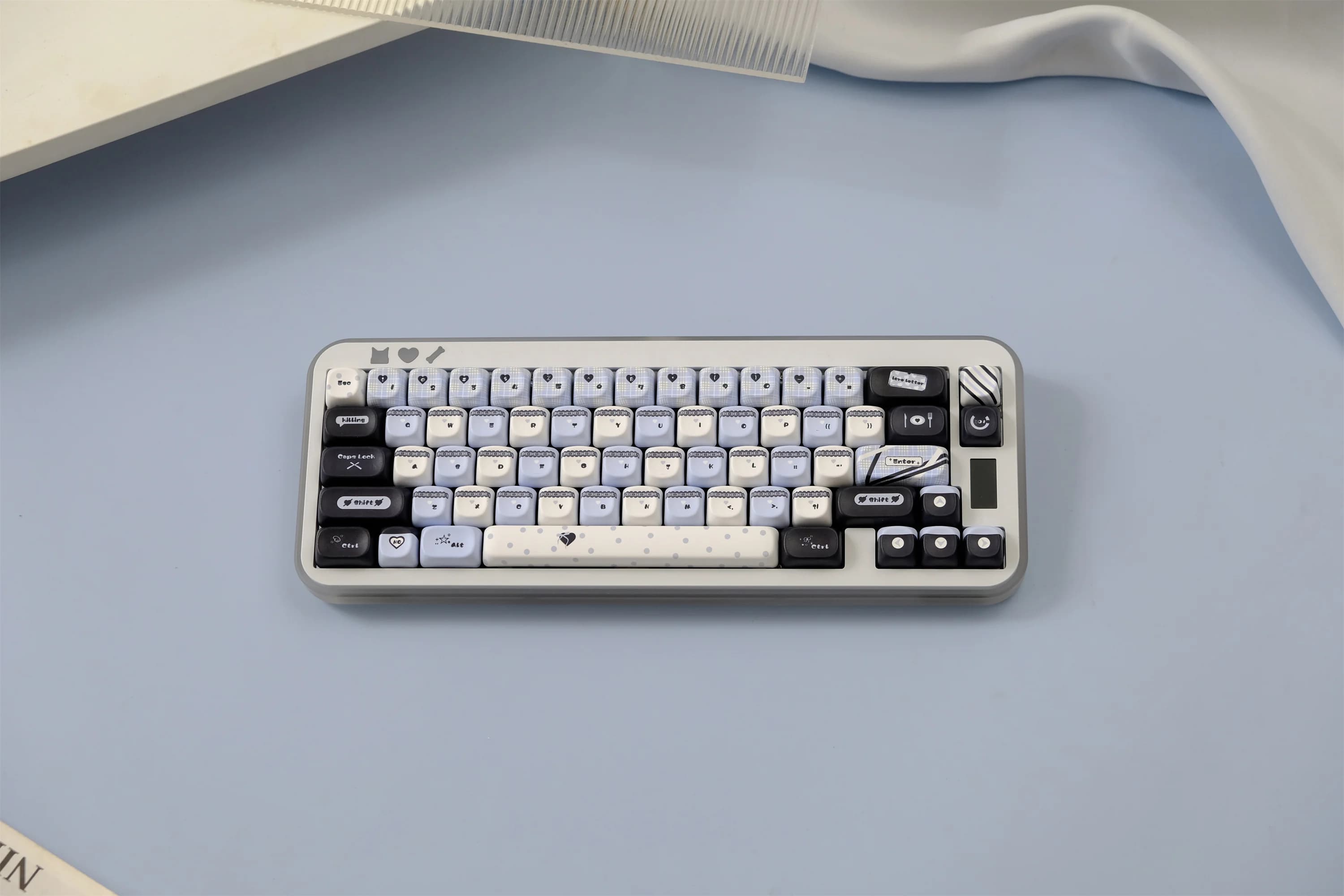 Set di copritasti in pizzo blu nero da 126 tasti, materiale PBT, profilo MOA, copritasti DYE-SUB Wooting per tastiera meccanica CHERRY MX Switch
