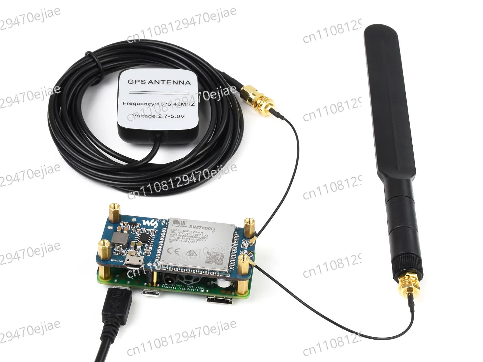 Waveshare SIM7600G-H 4G HAT (B) per Raspberry Pi - Modulo Cellulare 4G/3G/2G Globale con Posizionamento GNSS