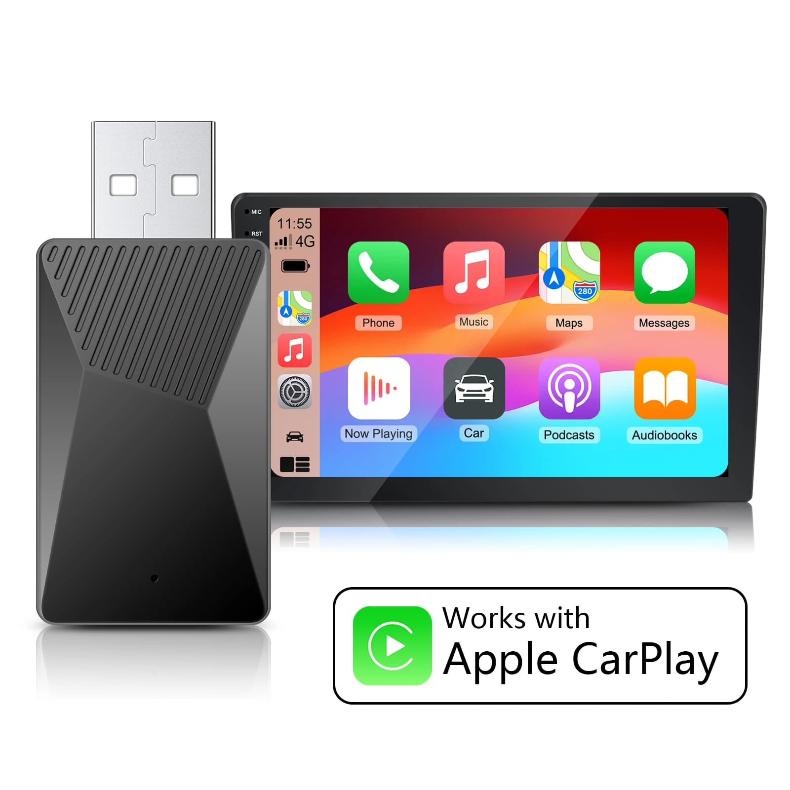 CarPlay Wireless Adapter and Android Auto Ezonetronics for Car with CarPlay and Android Auto Series Wired, 2 in 1 wireless.