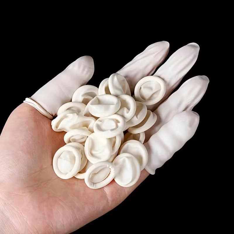 20pcs Disposable Anti Static Rubber Latex Finger Cots Eyebrow Extension Gloves Practical Off Tool Accessories