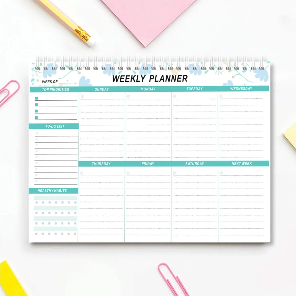1pc Weekly Goals Schedule Planner To Do List Notebook Calendars Organize