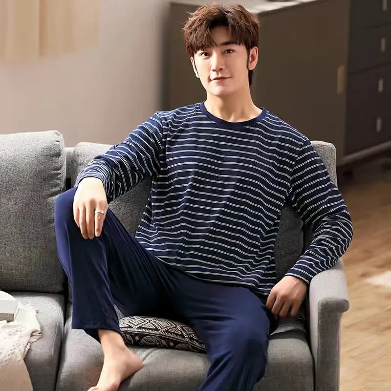 2 pezzi/set pigiama da uomo set di pantaloni lunghi a maniche lunghe di grandi dimensioni autunno e inverno studenti abbigliamento per la casa girocollo autunno m