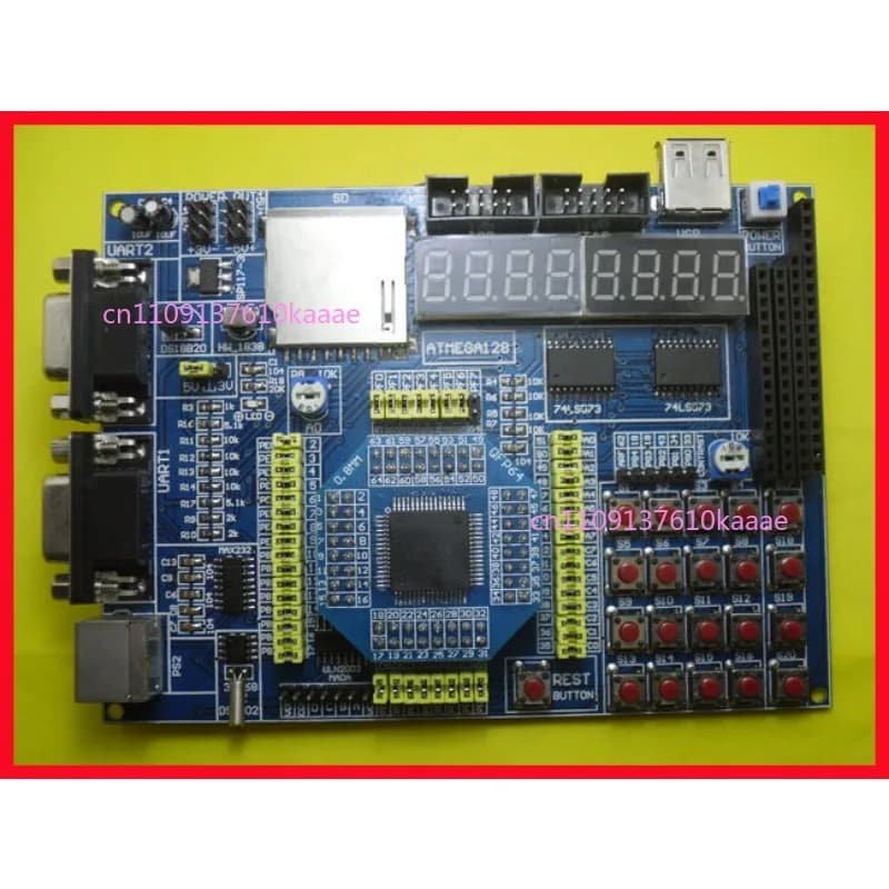 Scheda di sviluppo ATMEGA128, scheda sperimentale, scheda SD, schermo TFT a colori, motore passo-passo, LCD a infrarossi - Prezzo speciale