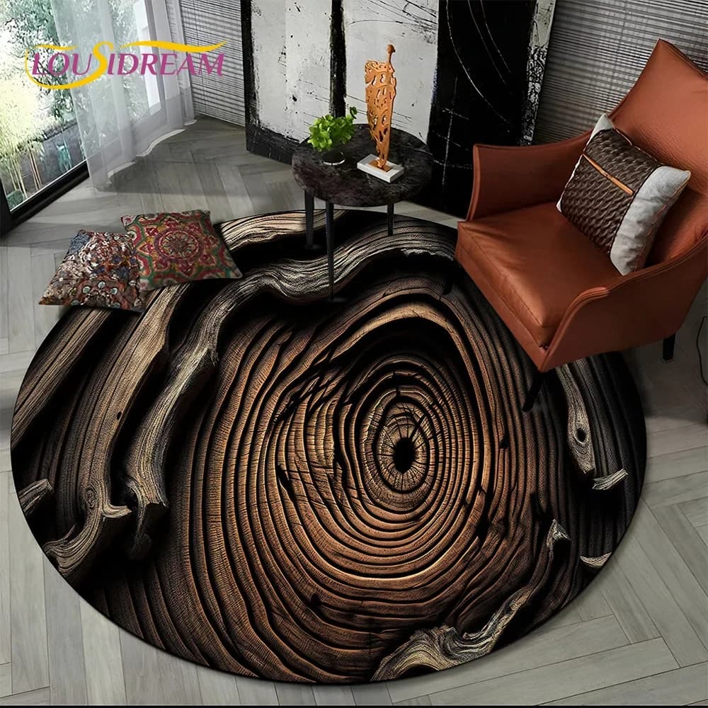 Last round carpet with 3D color vein lines, living room carpet, bedroom, sofa, children's playroom furniture, anti-slip gift for pets