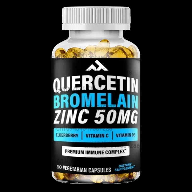 500 mg Quercetin supplement - Antioxidant and immune health support Zinc Quercetin Wood supplement for elderly black 6 in 1
