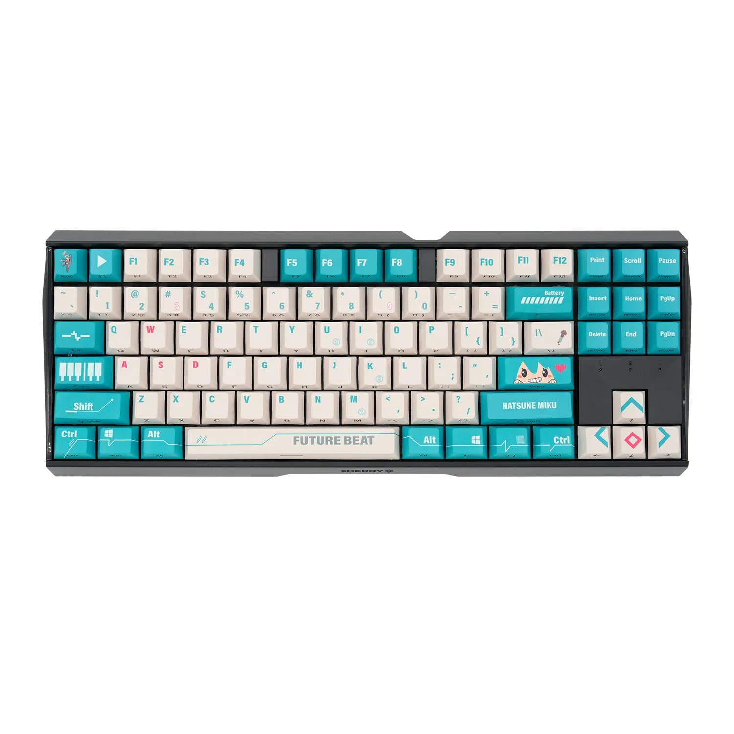 Tastiera Meccanica Anime Hatsune Miku 88 Tasti Cablata con Connessione USB, Periferica Anime, Regalo per Ragazzi e Ragazze, Luci Colorate