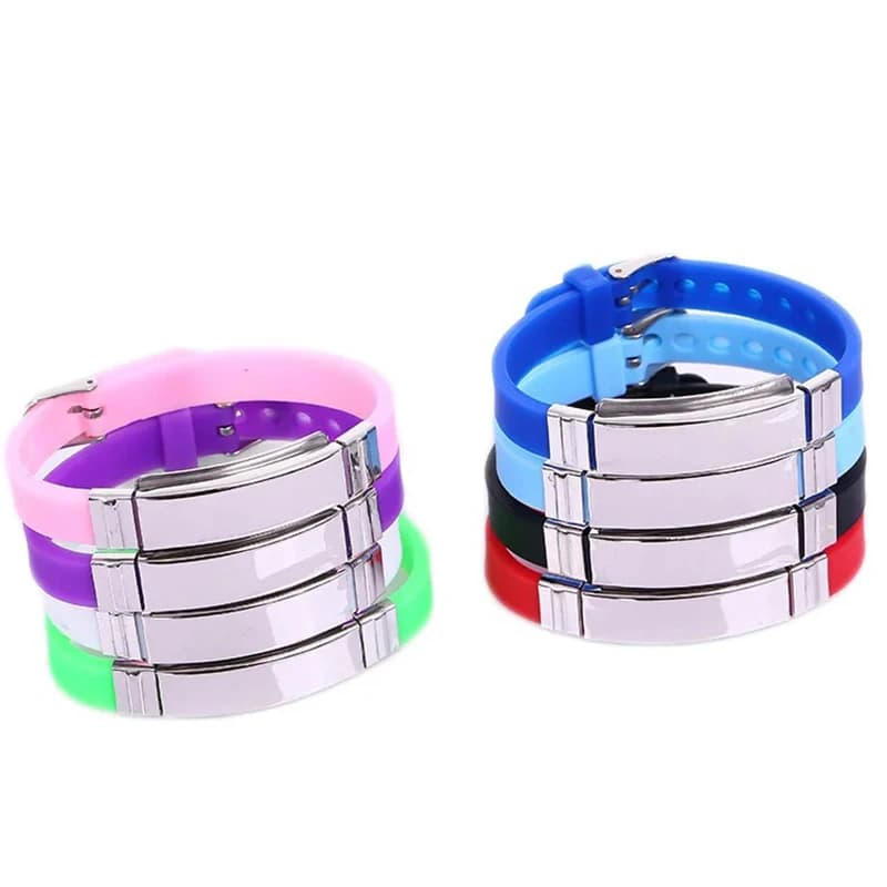 Braccialetti identificativi in silicone lucido alla moda punk con nome personalizzato per gioielli da uomo con bracciale da donna