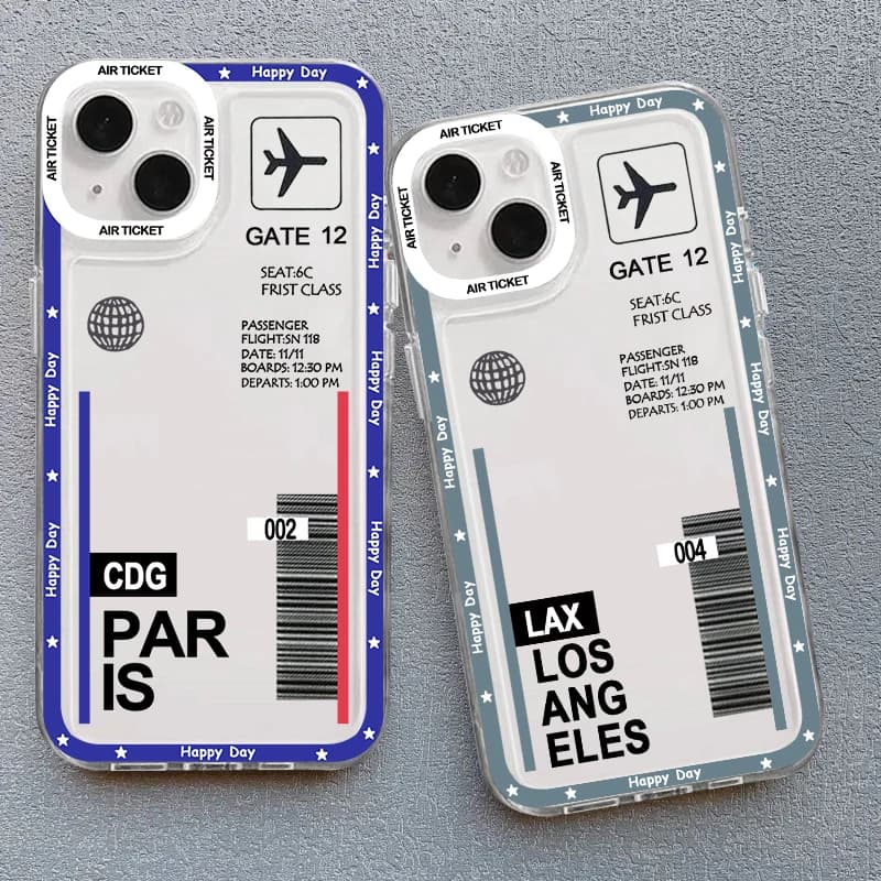 Cover antiurto Hot Ticket Travel Label New York per iPhone 17 16 15 11 12 14 13 Pro Max Mini XS XR 7 8 Plus SE4 17E