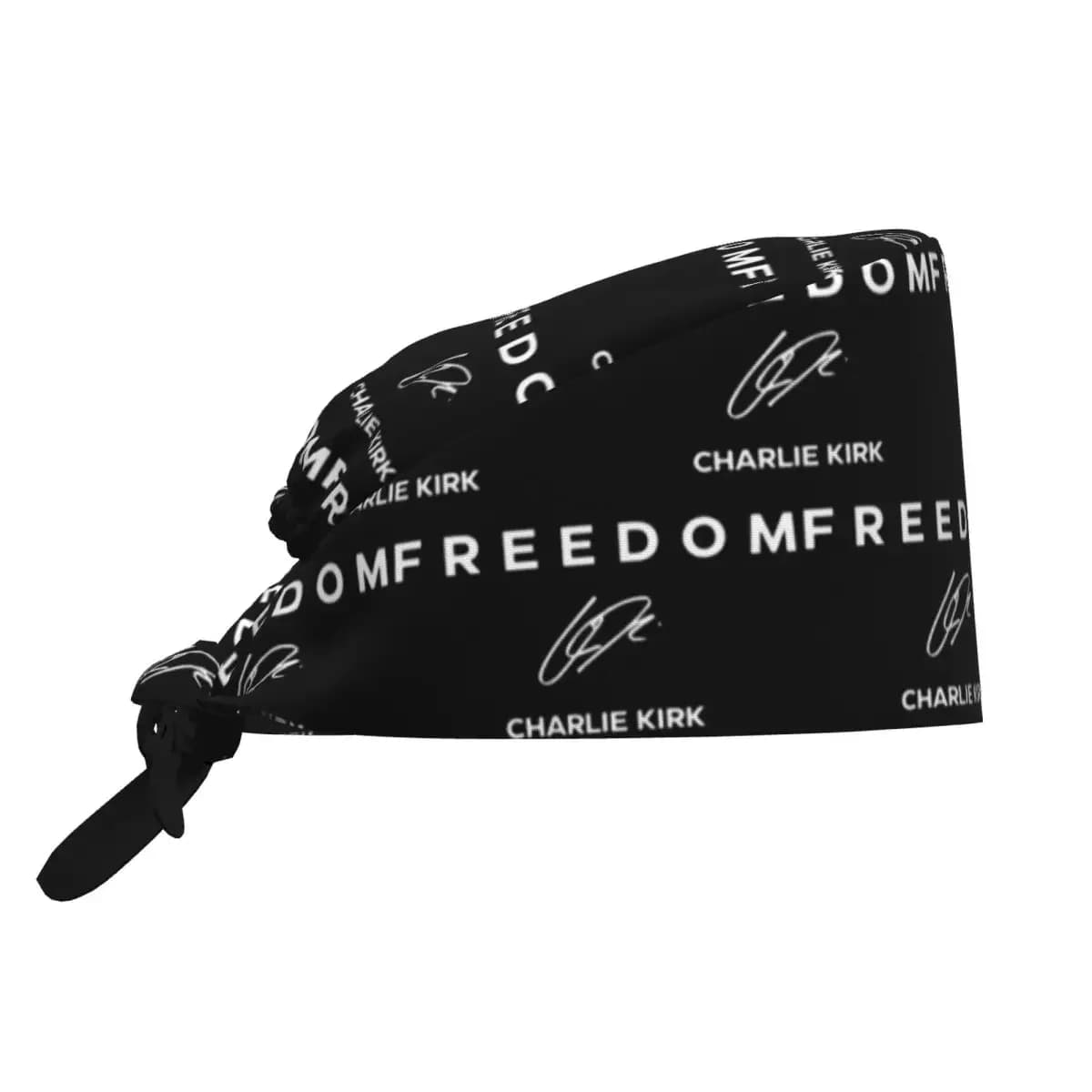 Charlie Kirk Freedom Great American Patriot Scrub Hat Doctor Working Surgical Cap Men Women Adjustable Nursing Caps for Dentist