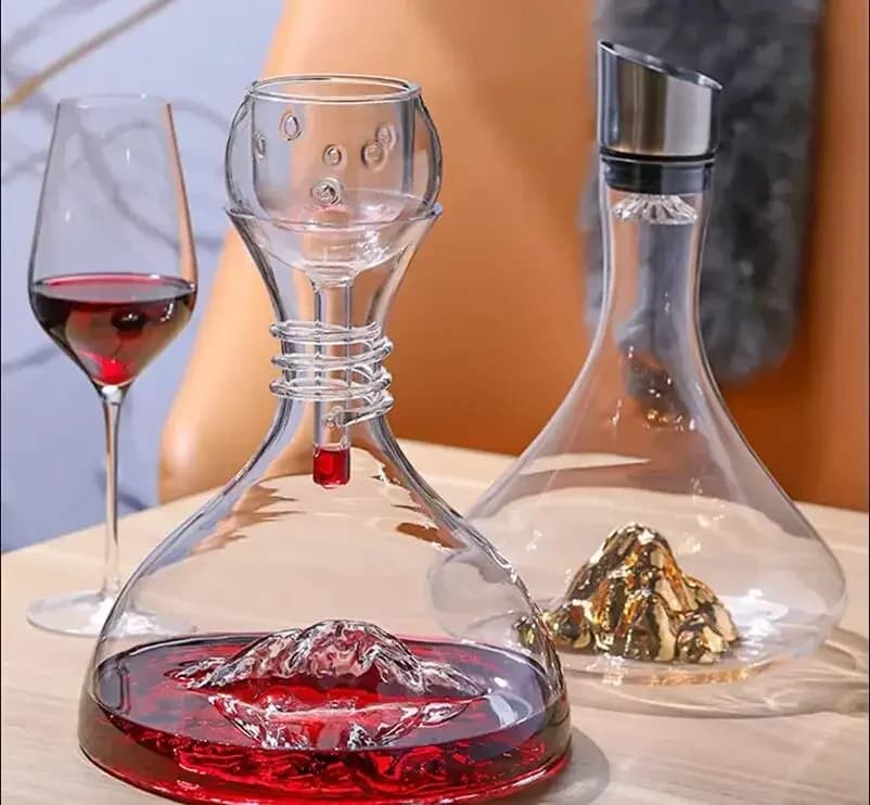 Decanter Nordico Creativo a Forma di Iceberg da 1800ML/1500ML, Dispenser per Vino Rosso Domestico, Set da Bar in Cristallo