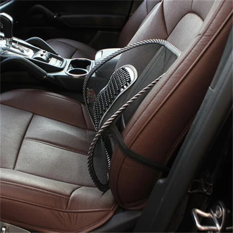 1/2 Pezzi Supporto Lombare in Pelle per Auto, Cuscino Massaggiante in Seta Ghiacciata Estiva, Supporto per Schiena, Accessori Interni Auto