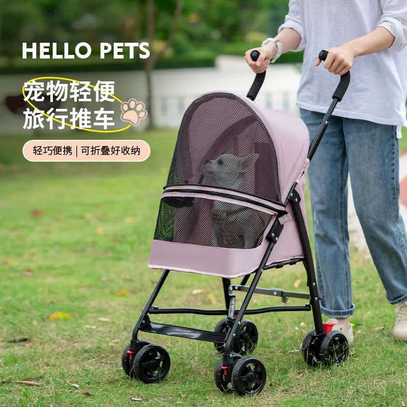 Passeggino Leggero e Pieghevole per Cani e Gatti di Piccola Taglia, Inclusi i Teddy, per Uso Esterno