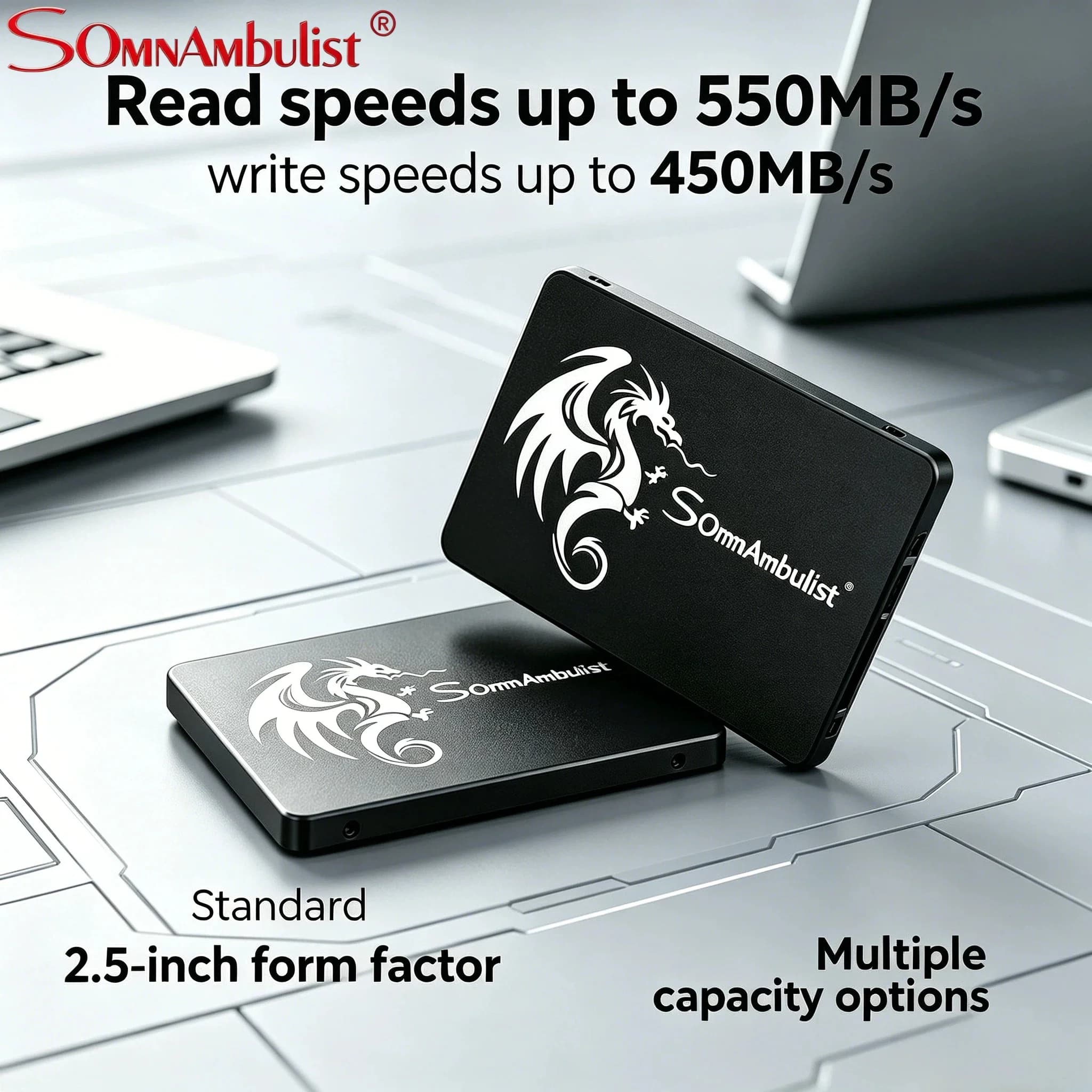 SomnAmbulist Solid State Drive 120GB 240GB 480GB 960GB SATA3 Internal SSD 2.5 Inch 128GB 256GB 512GB 1TB 2TB for PC Laptop Fast