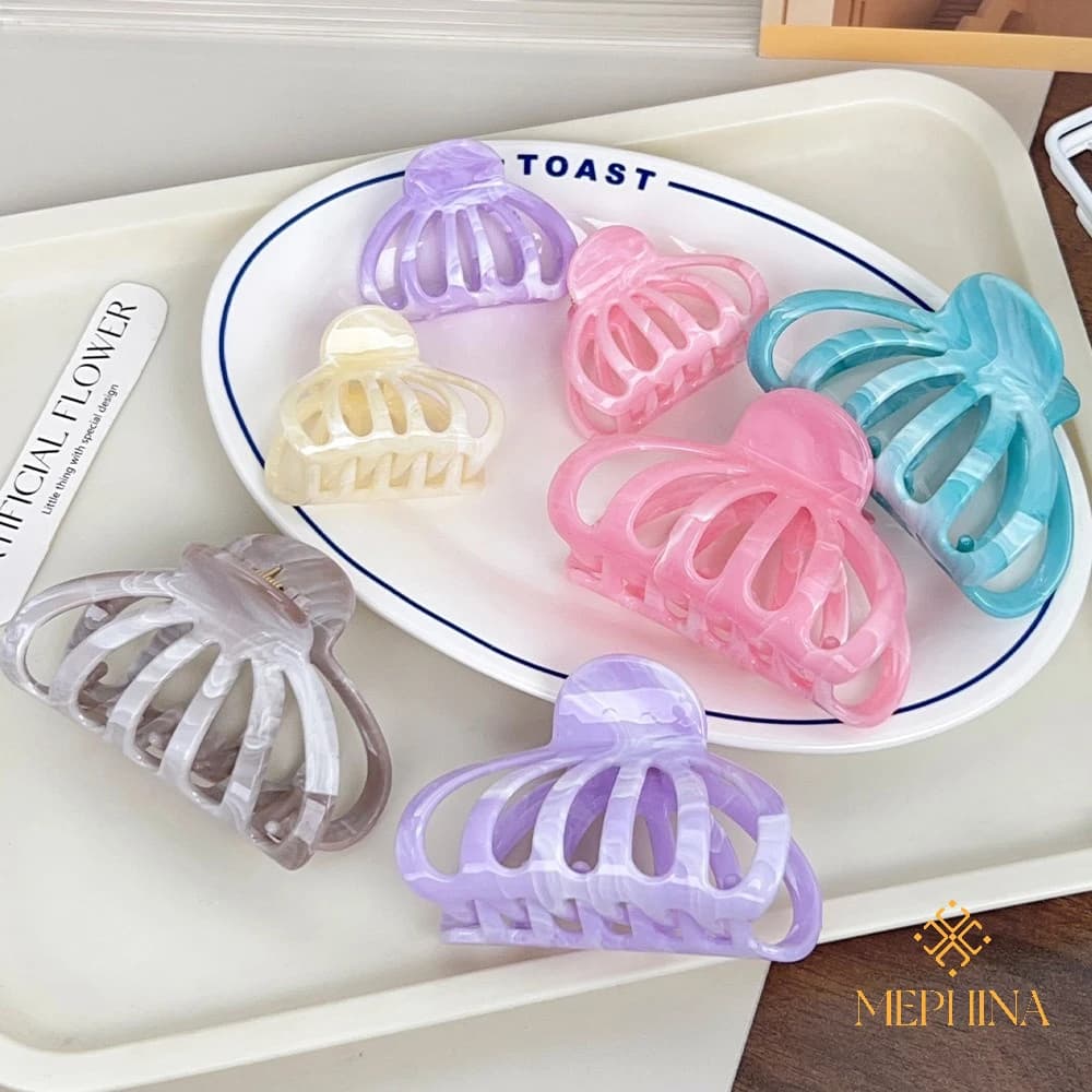 MEPHINA Fermagli per capelli con zucca Artigli per capelli semplici Forcina per capelli scavata Artiglio per capelli colorato Artigli per capelli di classe Accessori per le donne