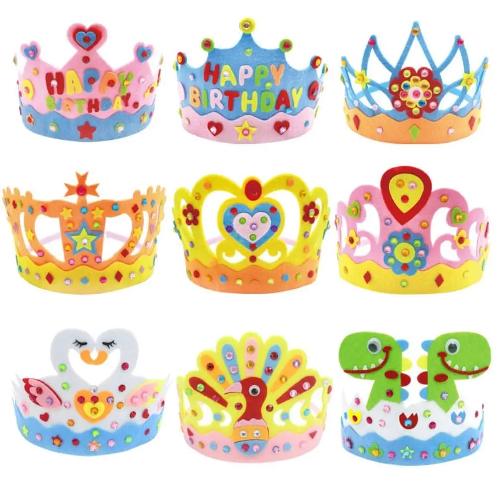 Cappello da corona fai-da-te in tessuto non tessuto per bambini Copricapo da principessa Giocattolo fatto a mano Arti e mestieri creativi Giocattoli Apprendimento Regali di compleanno per bambini