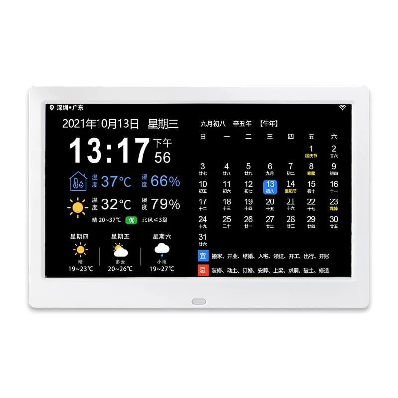 Previsioni meteo WiFi intelligenti Calendario perpetuo Orologio elettronico Calendario lunare digitale Calendario da tavolo Display Stazione meteorologica