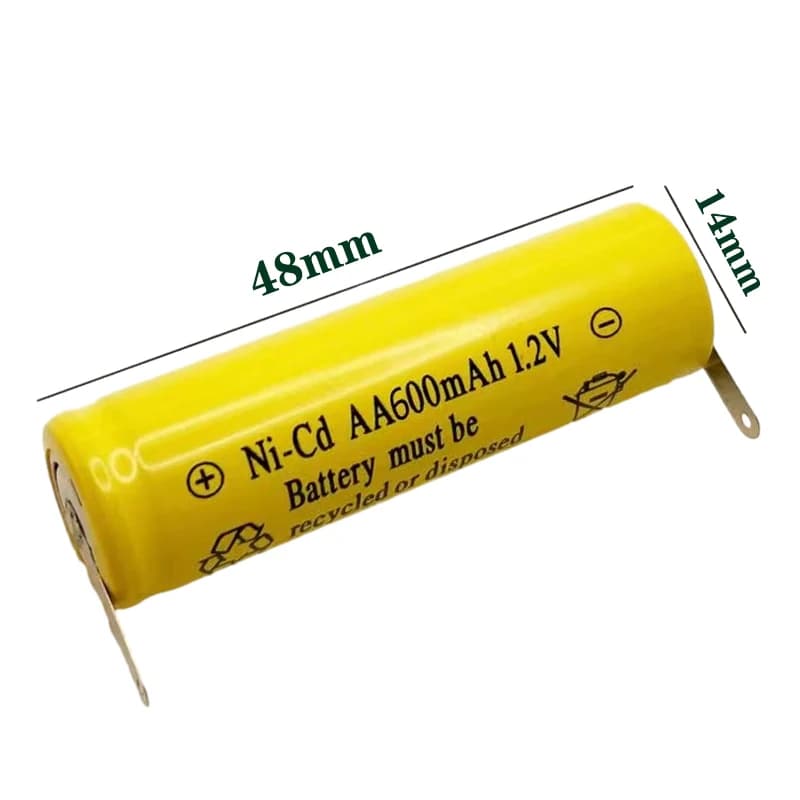 Ni-CD 1.2V 600mAh AA 2A Rechargeable Battery For Philips Electric Shaver Razor Hair Clipper Toothbrush With Solder Tabs