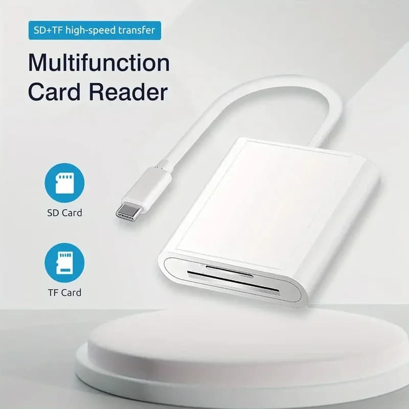 Lettore di schede USB-C 2 in 1, convertitore di memoria da C a SD OTG SD/TF per Ipad Pro, MacBook e altri tablet